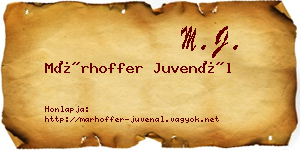 Márhoffer Juvenál névjegykártya
